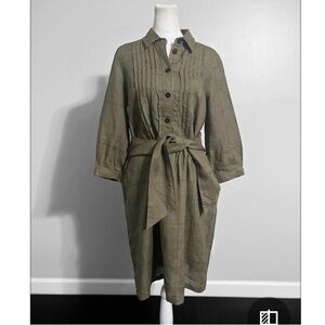 Burberry Rare Vintage Belted Linen Dress